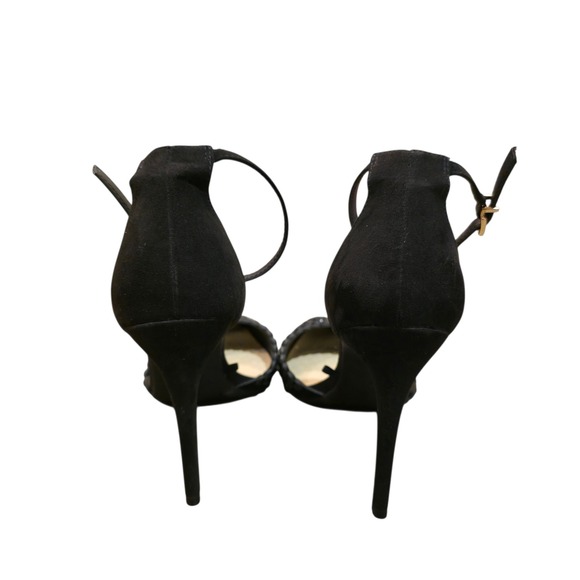 Jessica Simpson Black Rhinestone Ankle Strap D'Orsay Pumps Stiletto Heels 10M - Picture 5 of 6